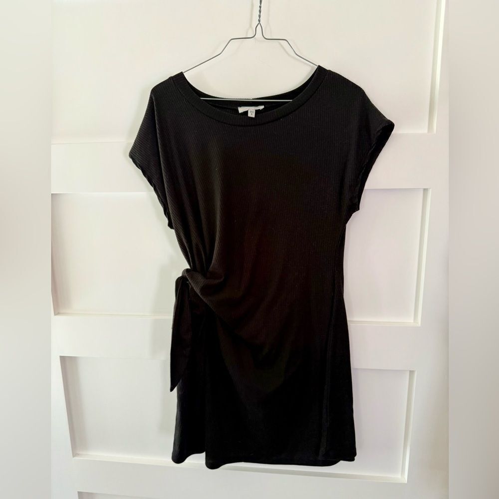 See You Monday black side tie faux wrap dress size small